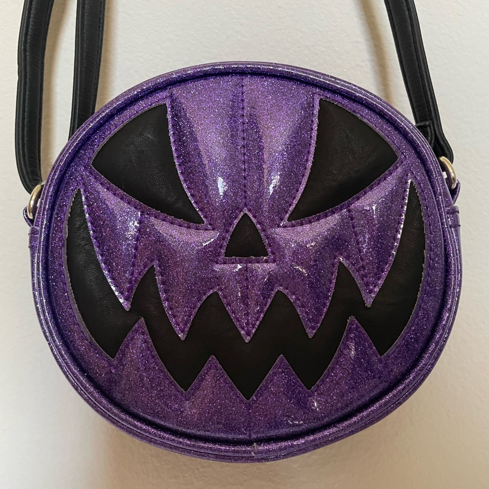 Baby Pumpkin Kult Purple Glitter Crossbody love pain and stitches